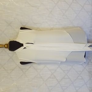 Joseph Ribkoff Top Womens Size 10 Tiered Sleeveless Ivory White Tie Neck